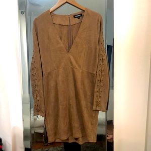 Missguided Tan Suede Dress